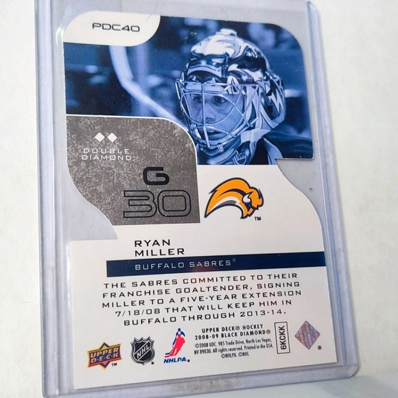 Ryan Miller Black Diamond Premiere Cuts Hockey 2008/09 NHL Team: Buffalo Sabres - Picture 2 of 2